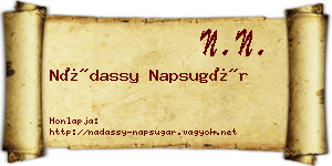Nádassy Napsugár névjegykártya